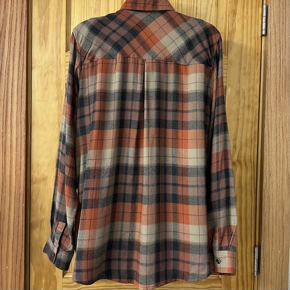 NWOT! Becool Women’s Plaid Button Up Long Sleeve Sz M Open Breast Pocket, V561 - Picture 8 of 15